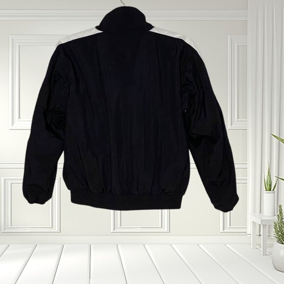 Ixspa Black White Windbreaker Jacket Small | Vintage 90s Track Retro Streetwear - Picture 3 of 16